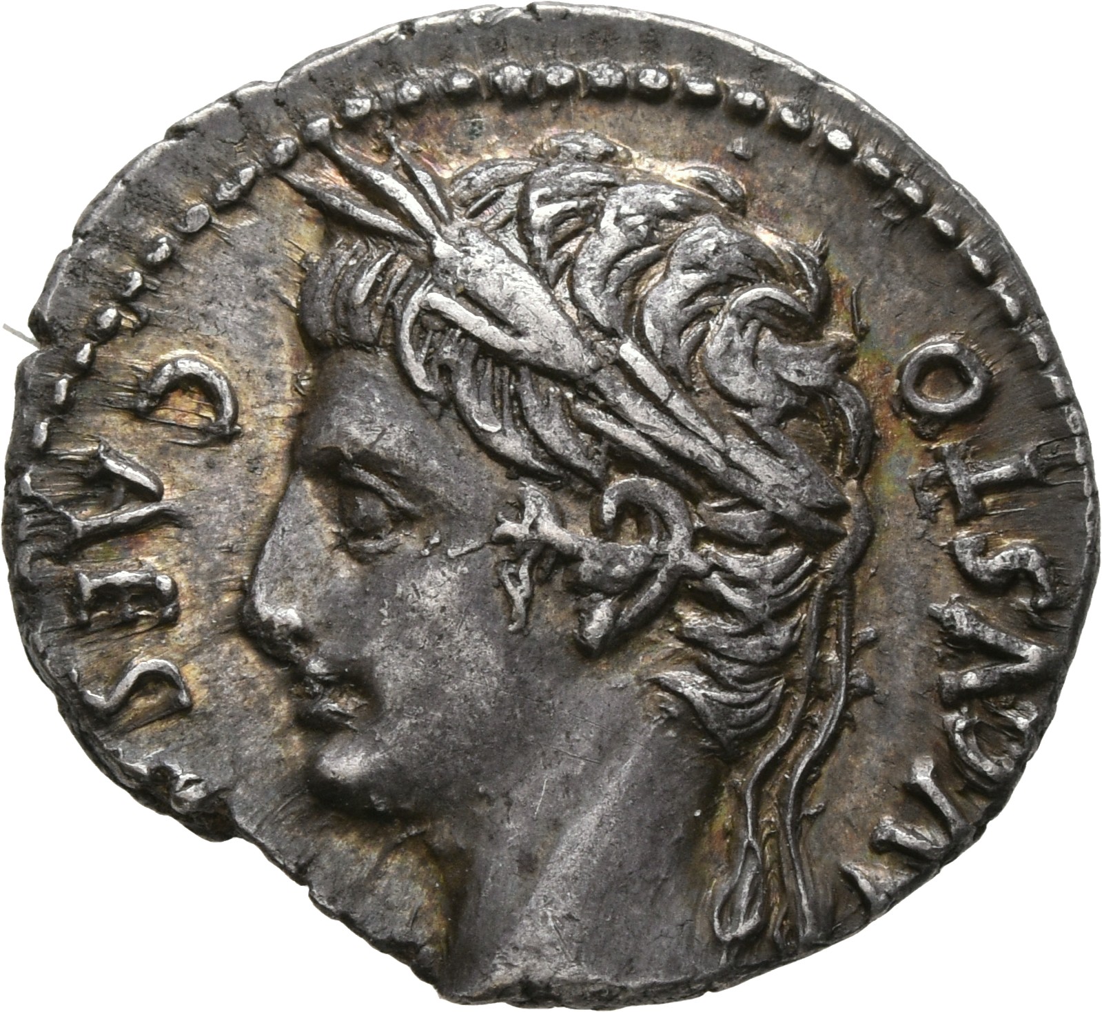 RIC I (second edition) Augustus 105B Augustus obverse, Head of Augustus, laureate, left