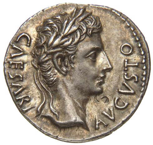 Augustus obverse — Head of Augustus, laureate, right