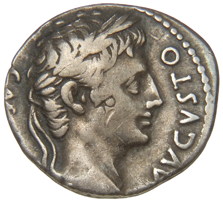 Augustus obverse — Head of Augustus, laureate, right