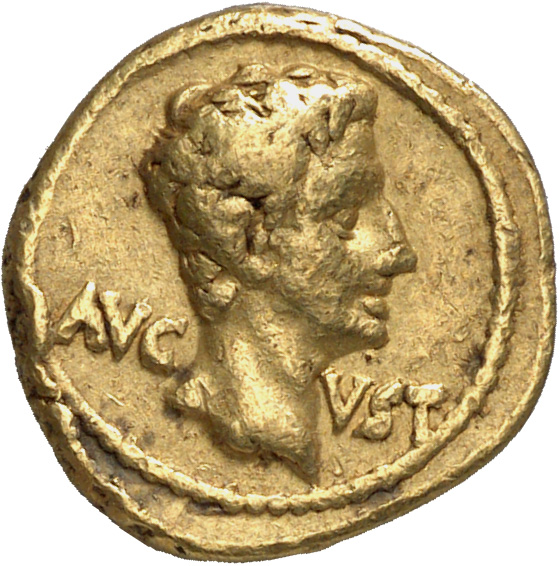 Augustus obverse — Head of Augustus, bare, right
