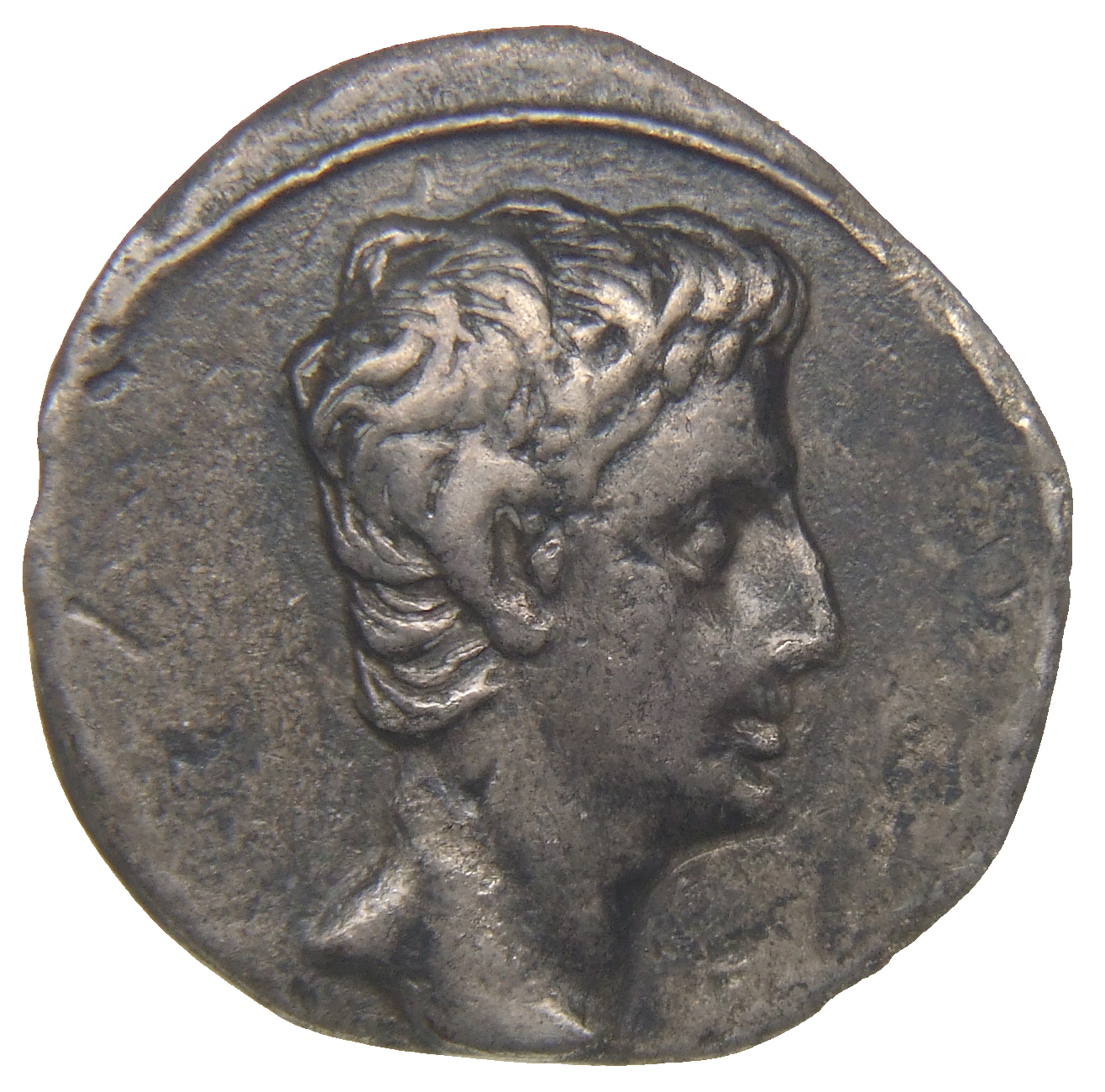 Augustus obverse — Head of Augustus, bare, right