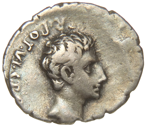 Augustus obverse — Head of Augustus, bare, right