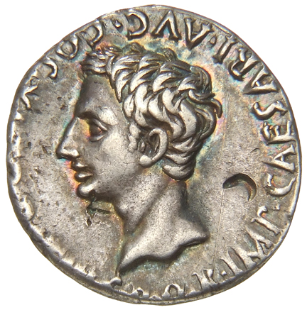 Augustus obverse — Head of Augustus, bare, left