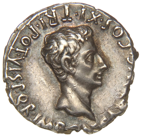 Augustus obverse — Head of Augustus, bare, right