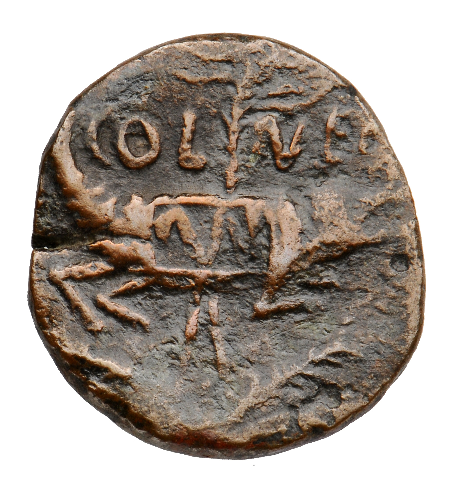 Augustus reverse — Crocodile chained to palm-shoot with tip right; above palm-tip left a wreath with long ties