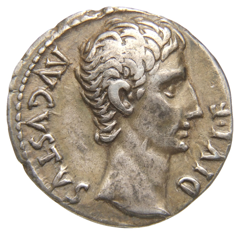 RIC I (second edition) Augustus 167A Augustus obverse, Head of Augustus, bare, right