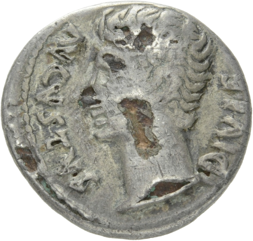RIC I (second edition) Augustus 167B Augustus obverse, Head of Augustus, bare, left