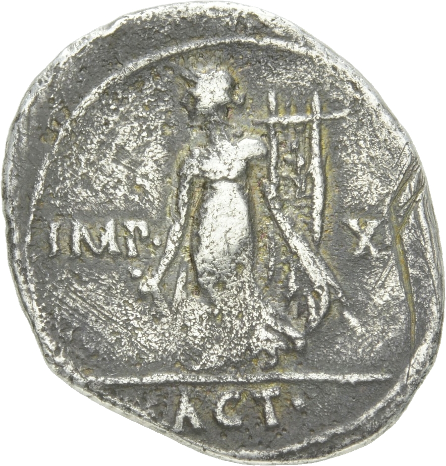 RIC I (second edition) Augustus 171A Augustus reverse, Apollo standing left, holding plectrum in right hand and lyre in le...