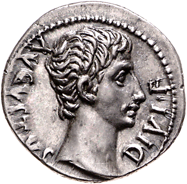 RIC I (second edition) Augustus 171A Augustus obverse, Head of Augustus, bare, right