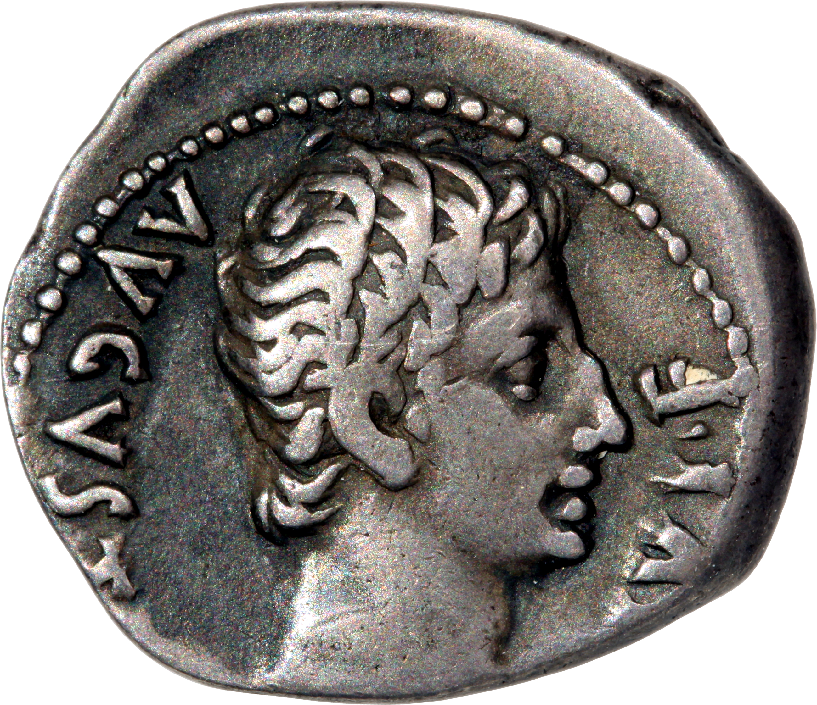 RIC I (second edition) Augustus 171A Augustus obverse — Head of Augustus, bare, right