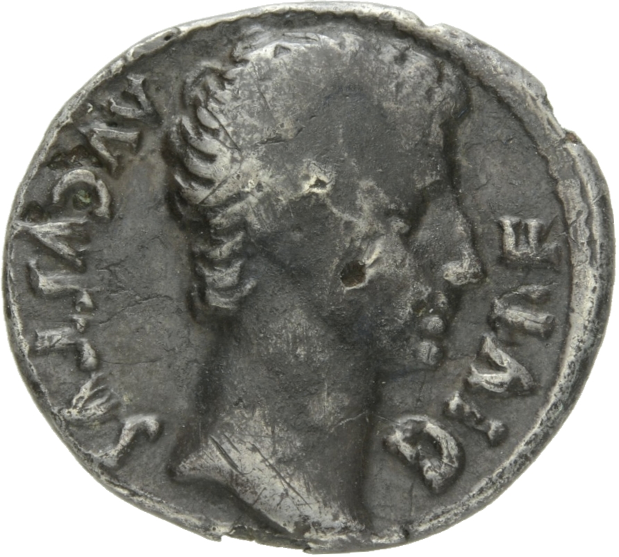 RIC I (second edition) Augustus 173A Augustus obverse, Head of Augustus, bare, right