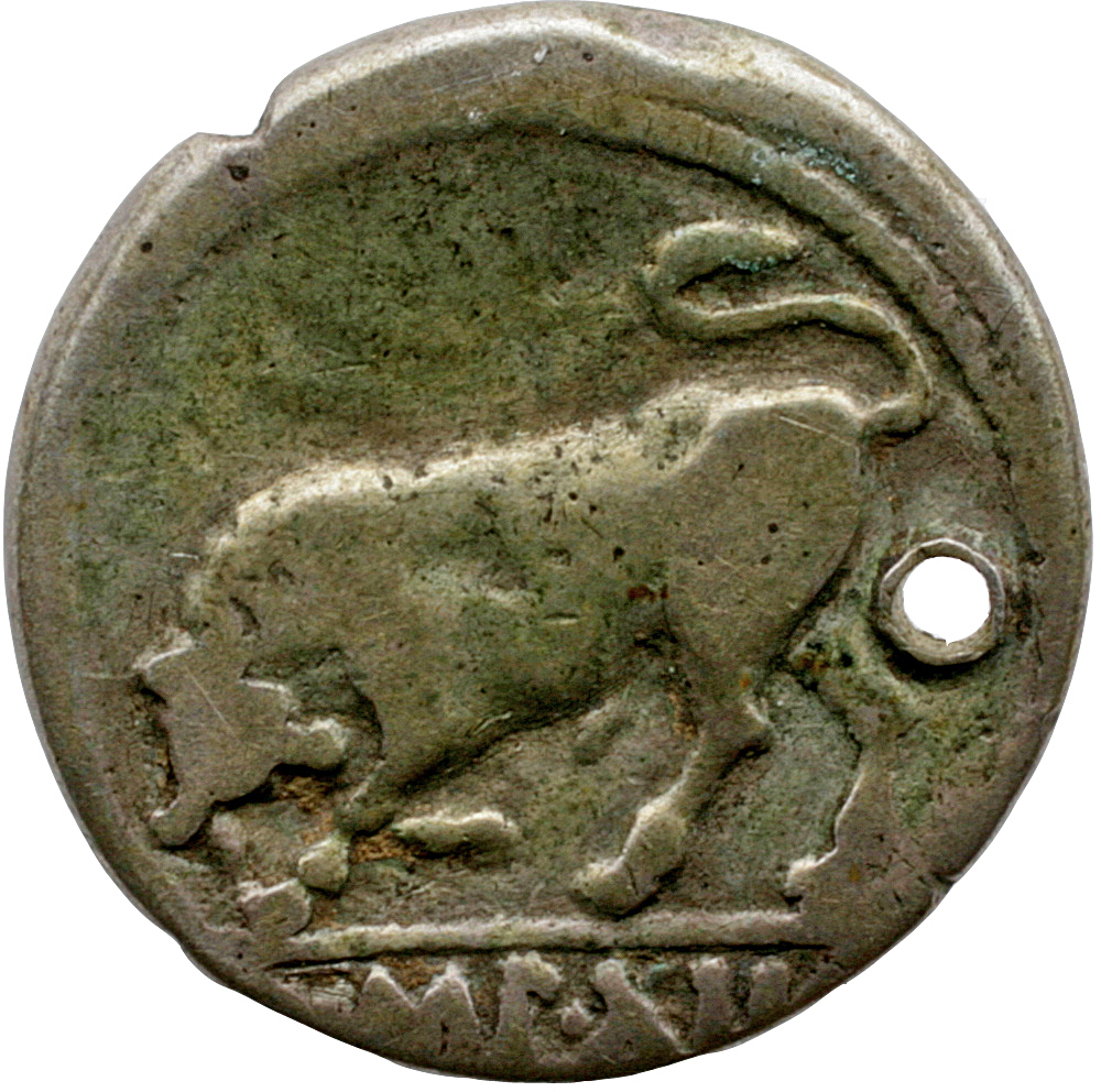 Augustus reverse — Bull butting left