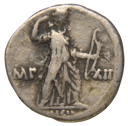 RIC I (second edition) Augustus 197A Augustus reverse, Diana, draped, advancing right, holding bow in left hand and drawin...