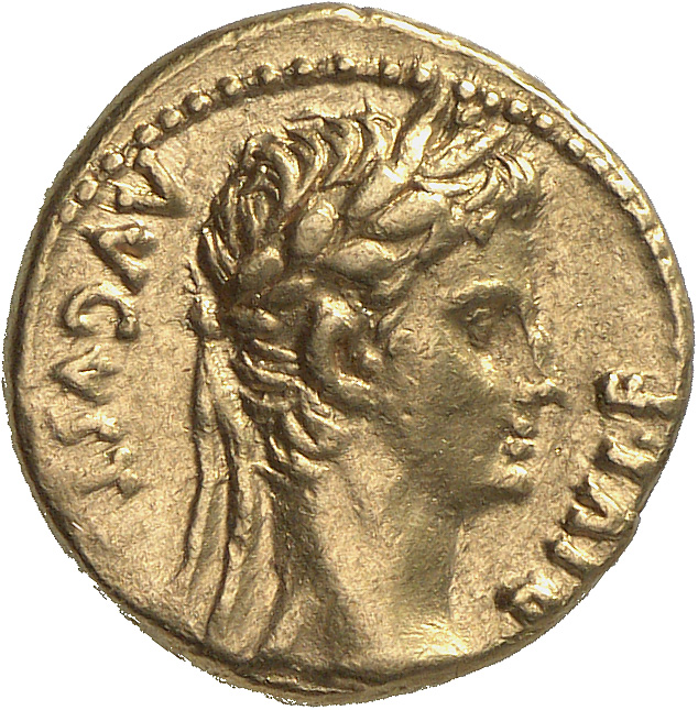 RIC I (second edition) Augustus 200 Augustus obverse, Head of Augustus, laureate, right