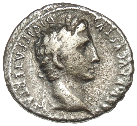 RIC I (second edition) Augustus 212 Augustus obverse, Head of Augustus, laureate, right