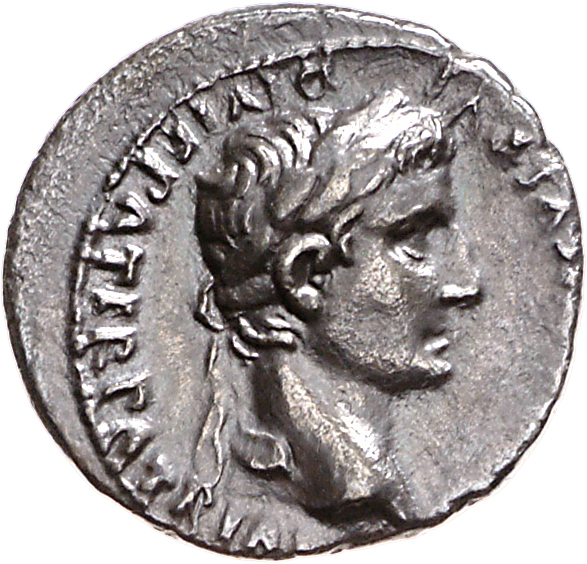 RIC I (second edition) Augustus 222 Augustus obverse, Head of Augustus, laureate, right