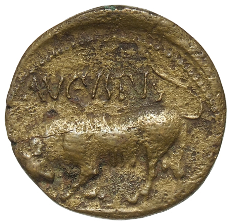 Augustus reverse — Bull butting left