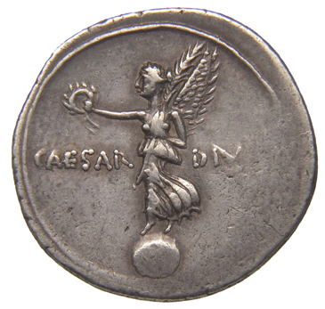 RIC I (second edition) Augustus 254A Augustus reverse, Victory, draped, standing left on globe, holding wreath in right ha...