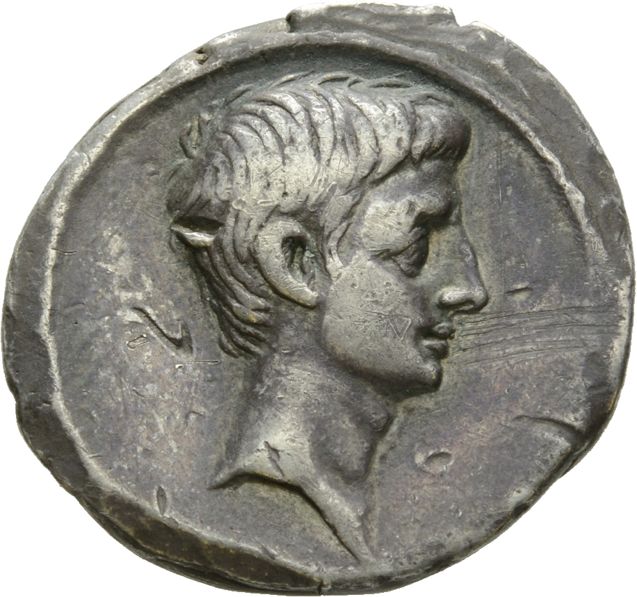 RIC I (second edition) Augustus 267 Augustus obverse, Head of Octavian, bare, right