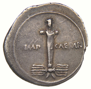 RIC I (second edition) Augustus 269A Augustus reverse, Terminal figure of Octavian, placed on thunderbolt