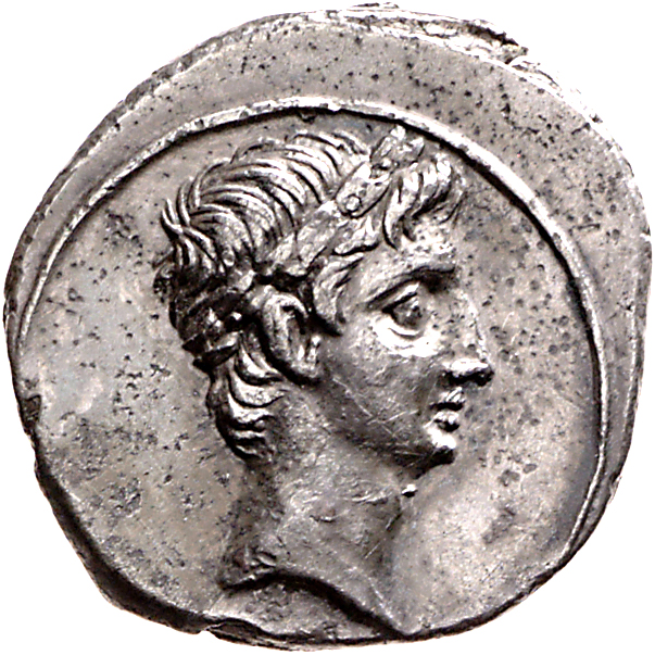 RIC I (second edition) Augustus 271 Augustus obverse, Head of Apollo, laureate, right