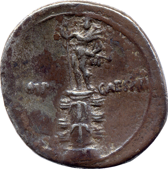 RIC I (second edition) Augustus 271 Augustus reverse — Rostral column with prows of ships; on top, statue of Octavian