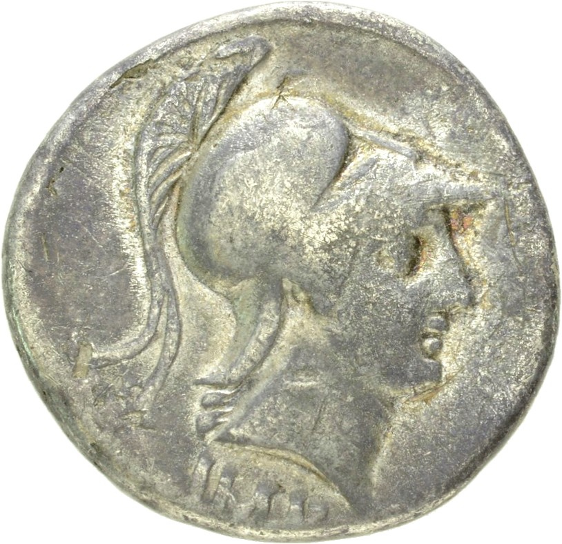RIC I (second edition) Augustus 274 Augustus obverse, Head of Mars, in crested helmet, right