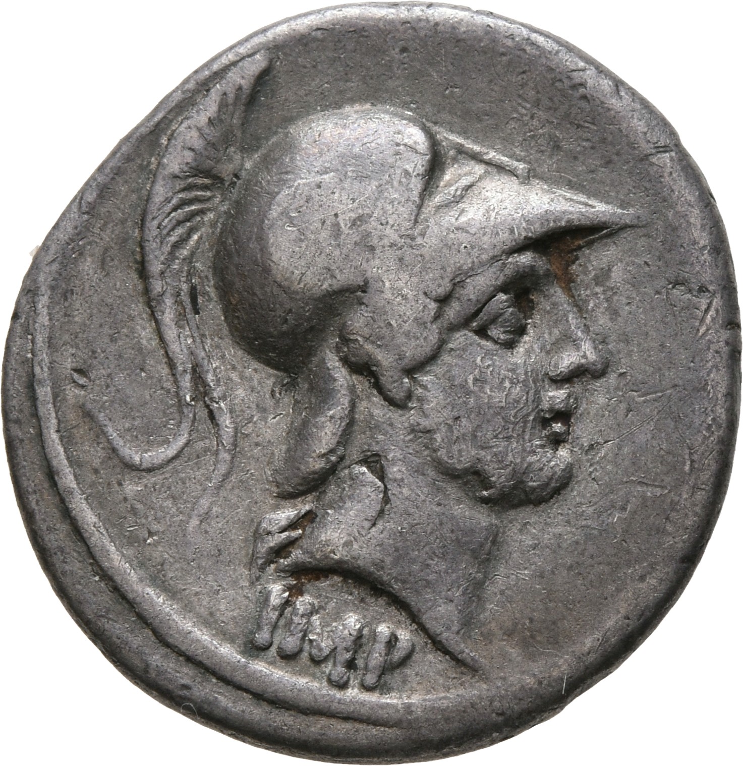 RIC I (second edition) Augustus 274 Augustus obverse — Head of Mars, in crested helmet, right
