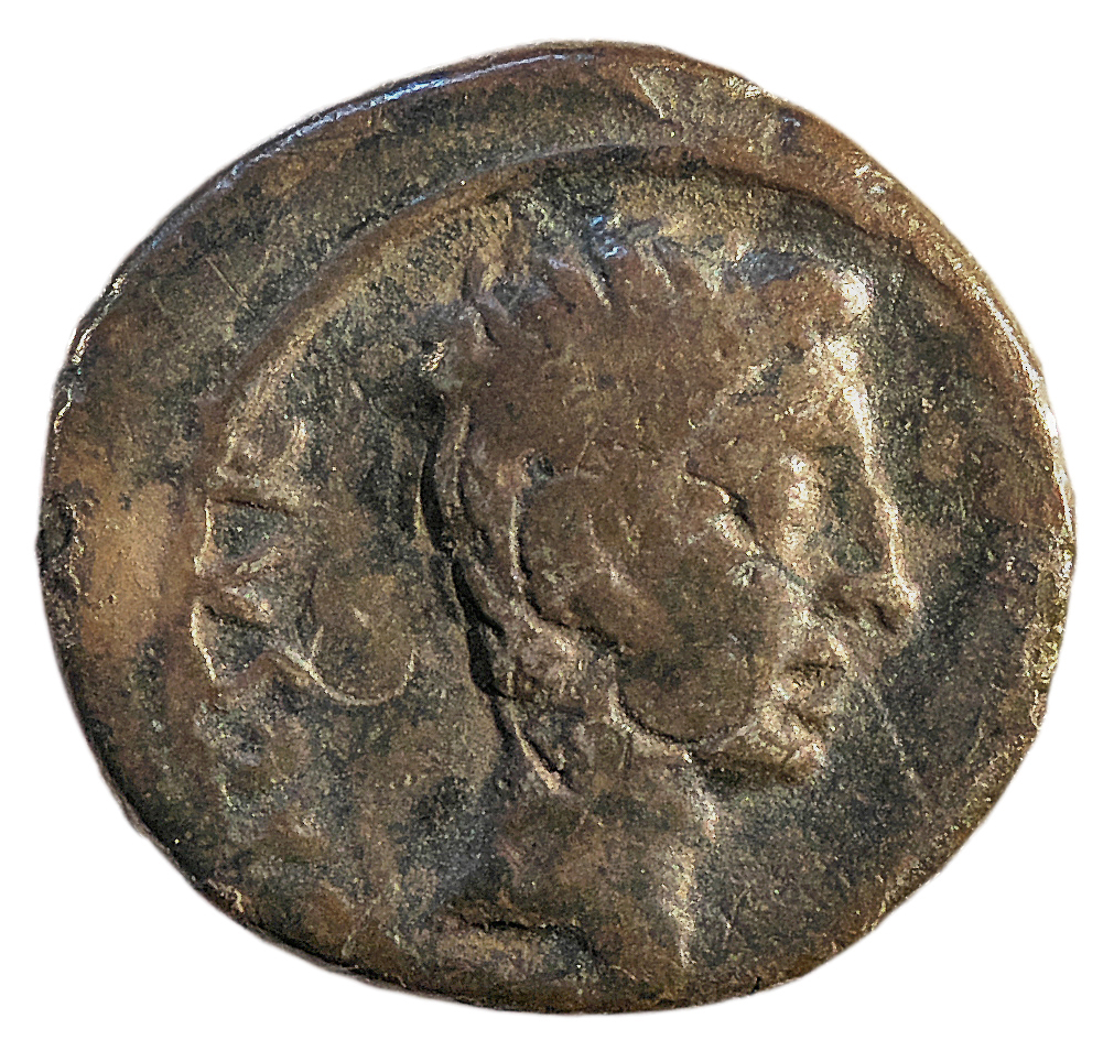 Augustus obverse — Head of Octavian, bare, right
