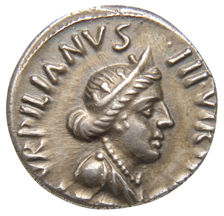 RIC I (second edition) Augustus 288 Augustus obverse, Bust of Feronia, diademed, draped, right