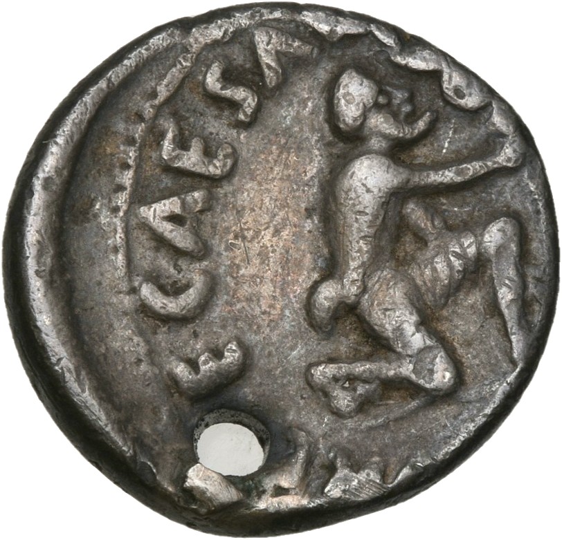 RIC I (second edition) Augustus 288 Augustus reverse — Parthian kneeling right, extending standard with X-marked vexillum ...