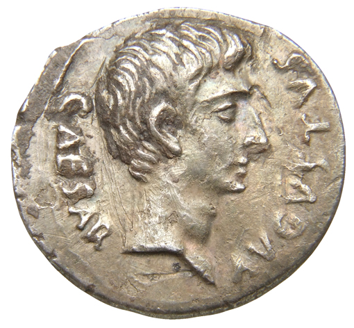 Augustus obverse — Head of Augustus, bare, right
