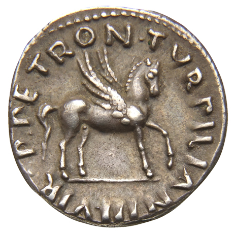 RIC I (second edition) Augustus 297 Augustus reverse — Pegasus walking right
