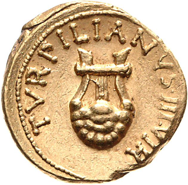 RIC I (second edition) Augustus 298 Augustus reverse, Tortoise-shell lyre
