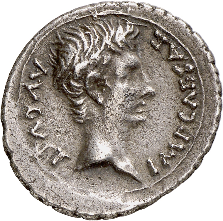 RIC I (second edition) Augustus 2A Augustus obverse, Head of Augustus, bare, right