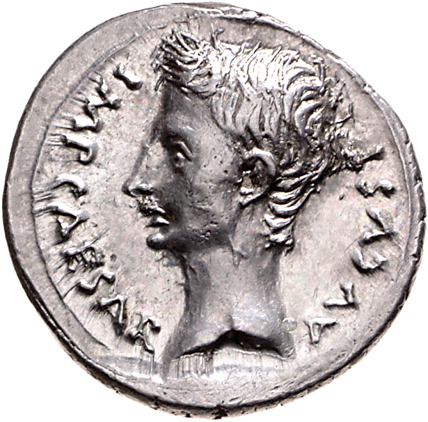RIC I (second edition) Augustus 2B Augustus obverse, Head of Augustus, bare, left