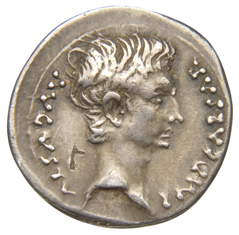 Augustus obverse — Head of Augustus, bare, right