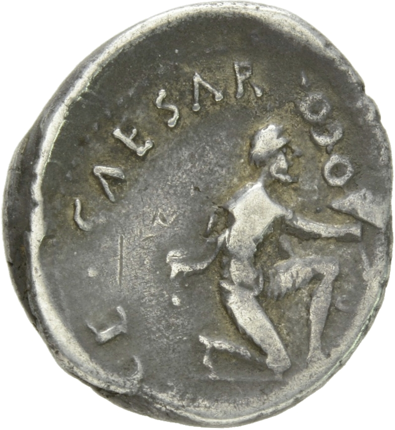 Augustus reverse — Parthian kneeling right, with standard and vexillum