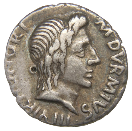 RIC I (second edition) Augustus 313 Augustus obverse, Head of Honos, right, in between two six-rayed stars