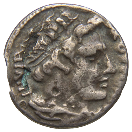 Augustus obverse — Bust of Young Hercules, diademed, right, with lion's skin and club