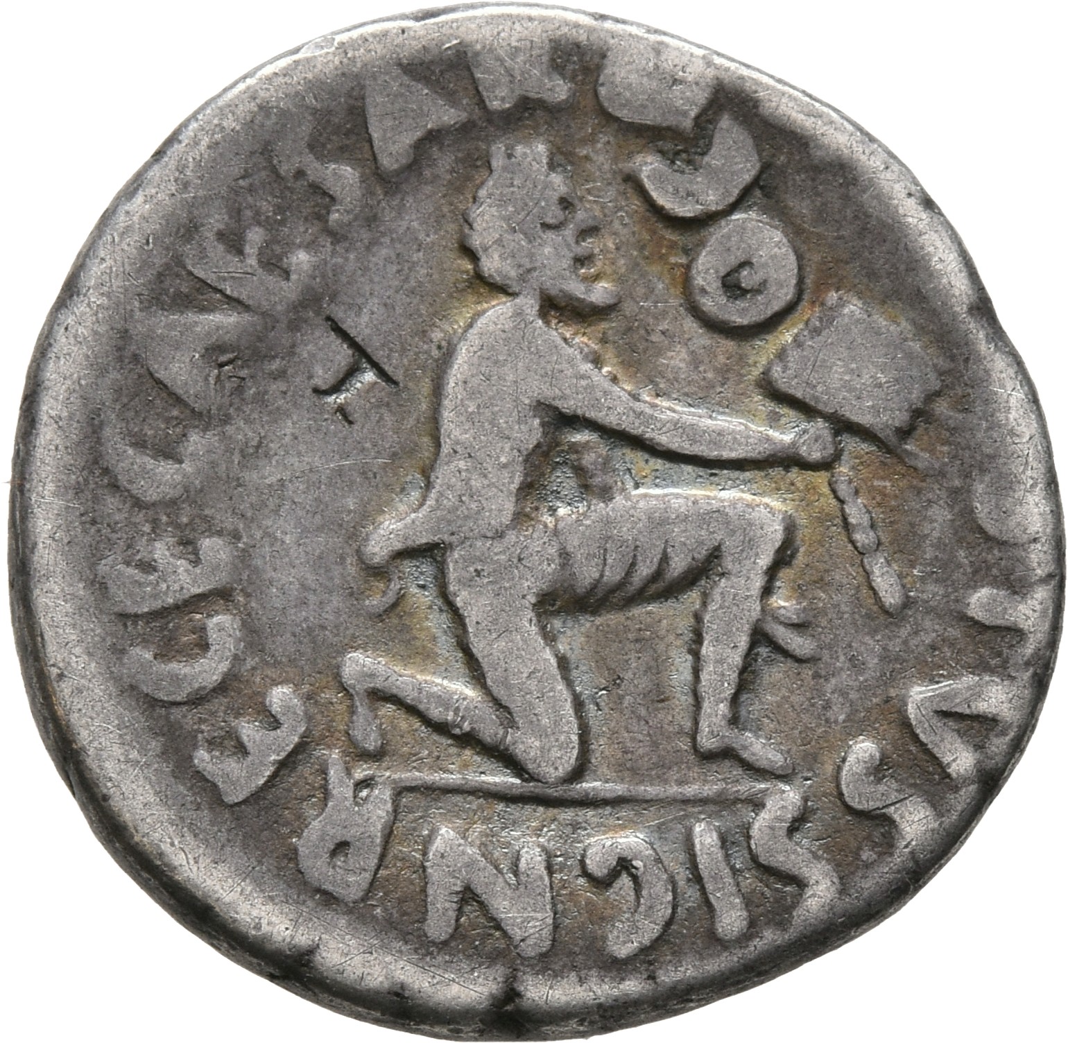 RIC I (second edition) Augustus 315 Augustus reverse — Parthian kneeling right, extending standard with X-marked vexillum ...