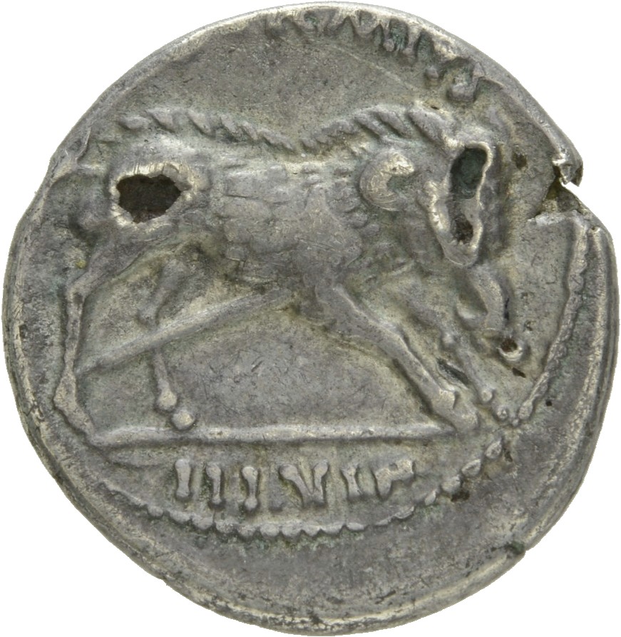 RIC I (second edition) Augustus 317 Augustus reverse — Boar standing, right, pierced by spear