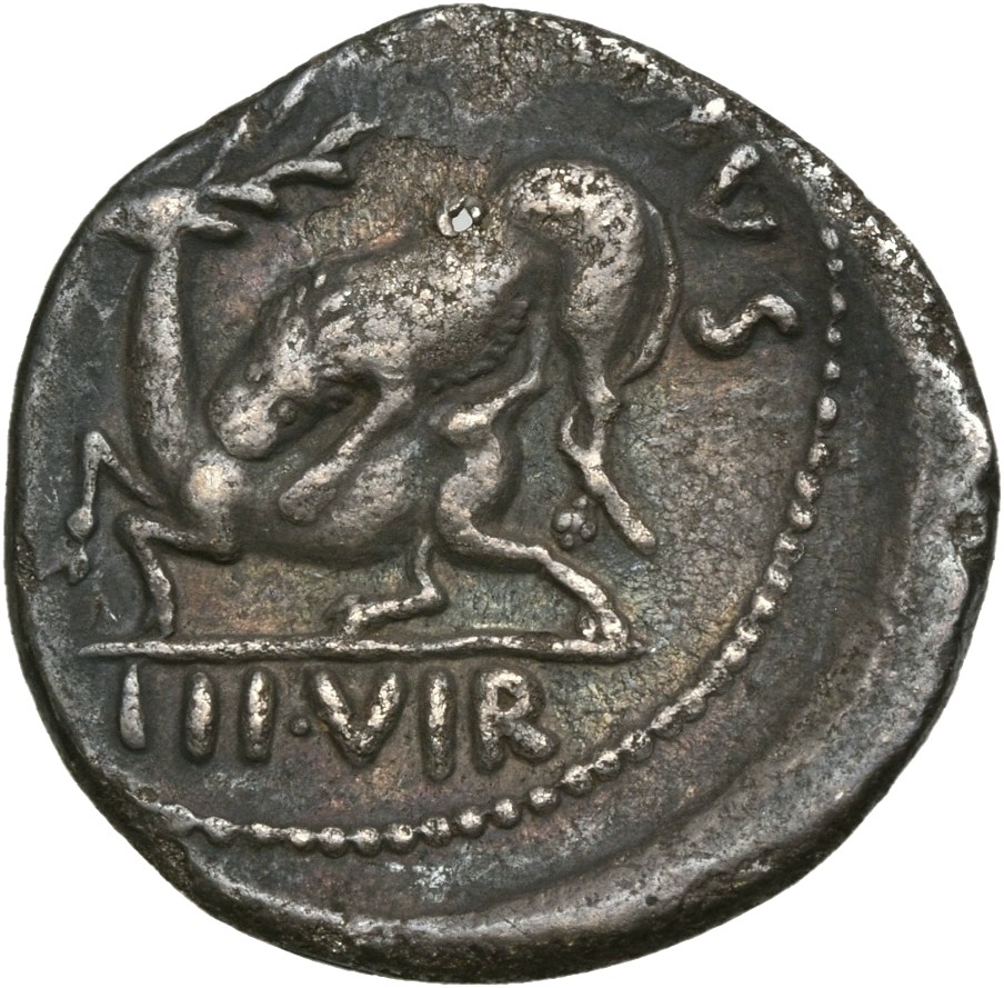 RIC I (second edition) Augustus 318 Augustus reverse — Lion attacking stag