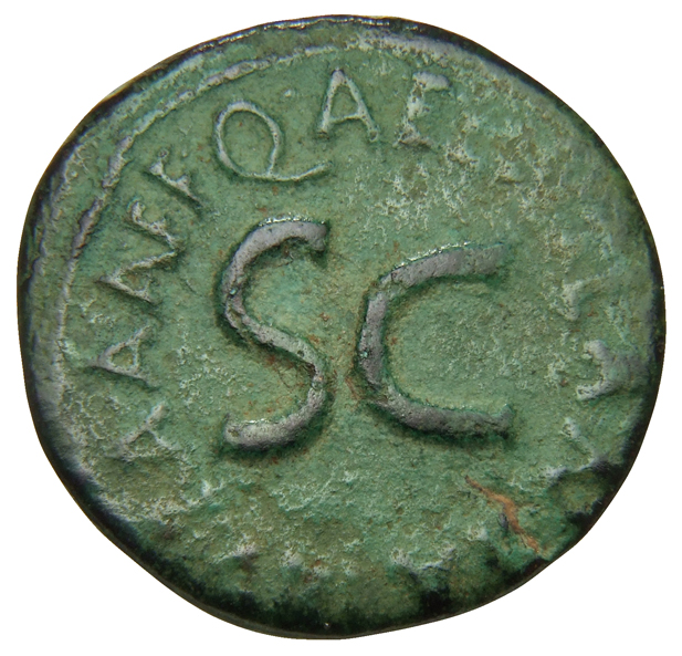 RIC I (second edition) Augustus 324 Augustus reverse, Legend surrounding S C