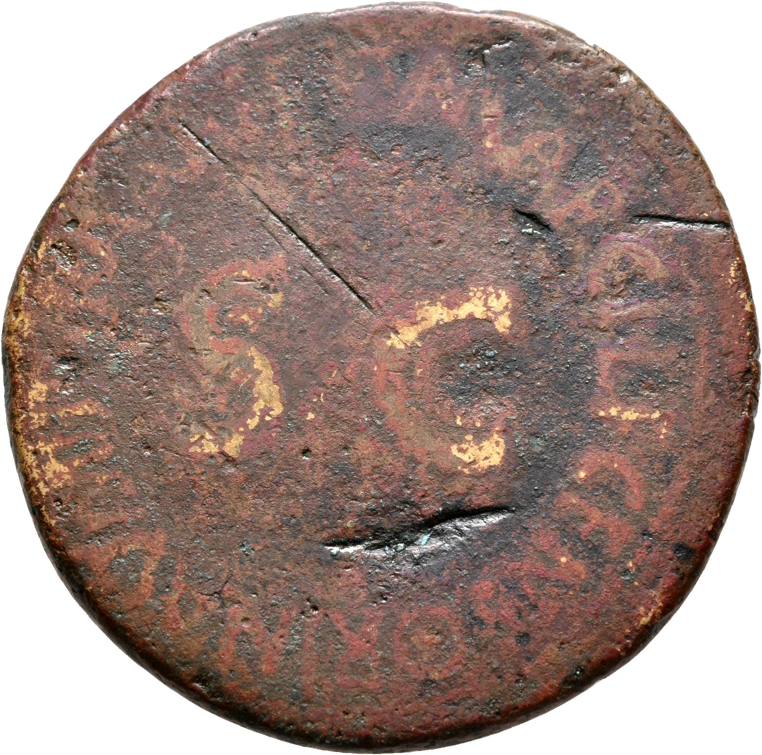 RIC I (second edition) Augustus 325 Augustus reverse, Legend surrounding S C
