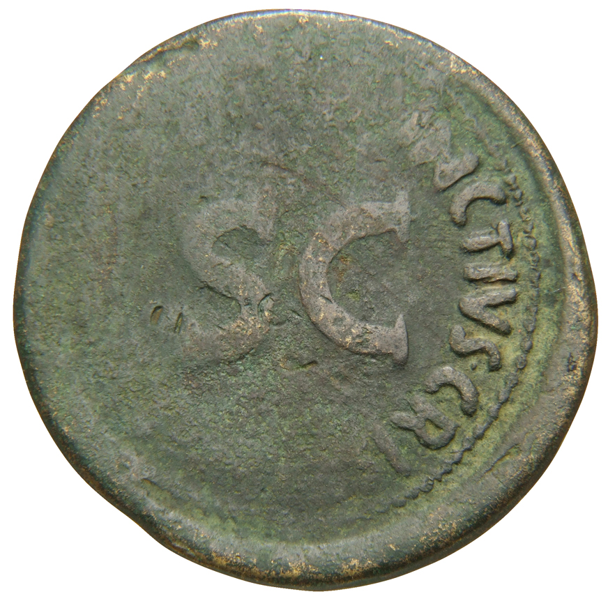 RIC I (second edition) Augustus 328 Augustus reverse, Legend surrounding S C