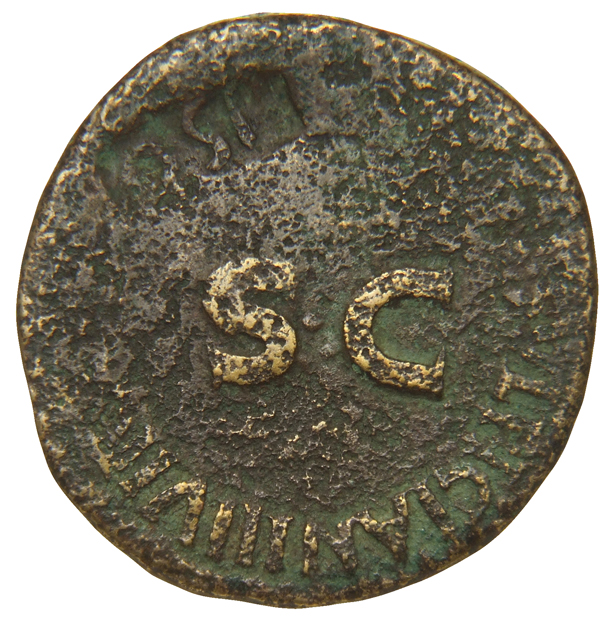 RIC I (second edition) Augustus 333 Augustus reverse, Legend surrounding S C
