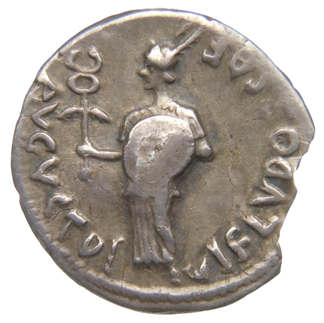 RIC I (second edition) Augustus 340 Augustus obverse, Herald, standing, left, holding caduceus in right hand, and shield w...