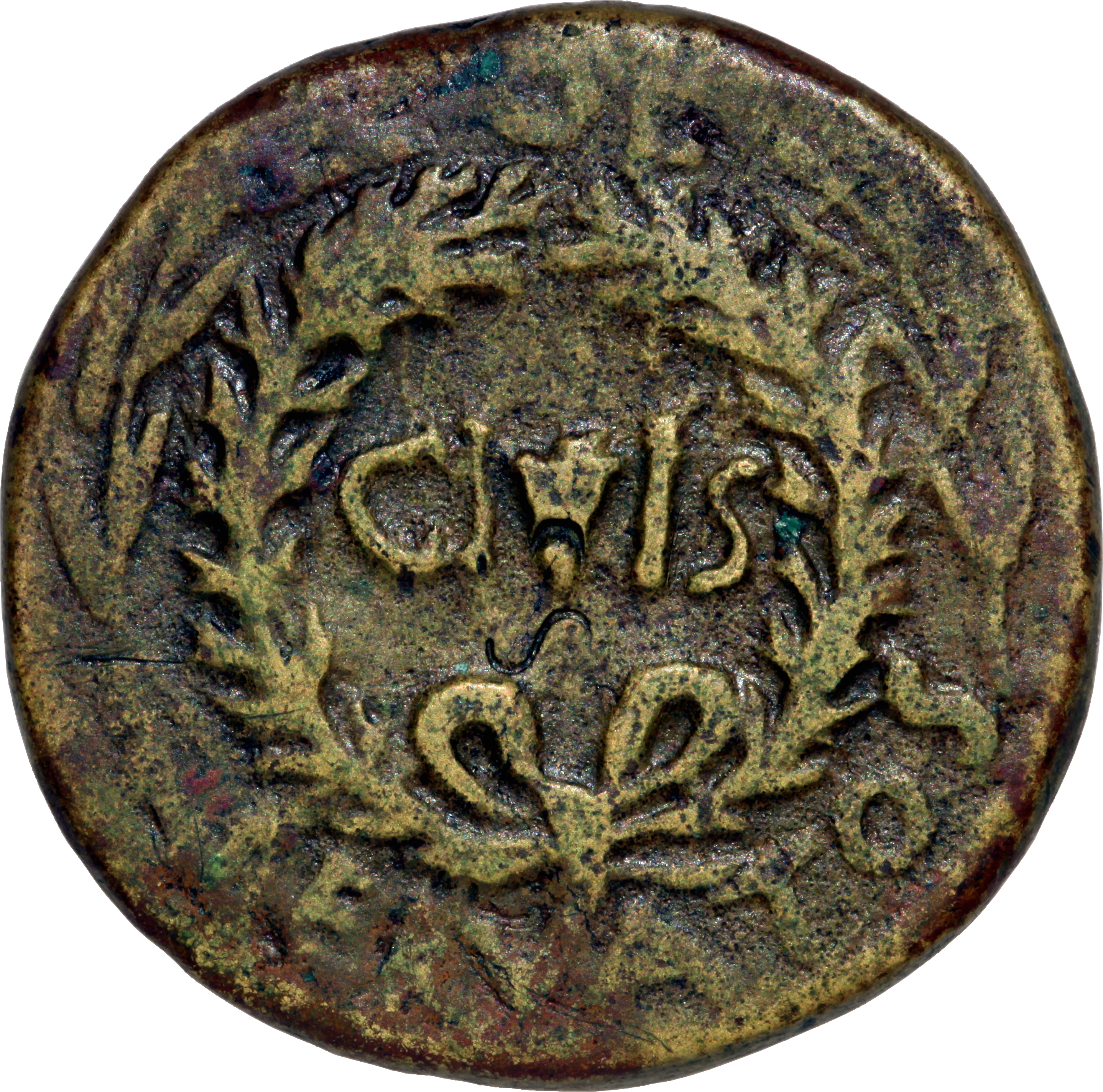 RIC I (second edition) Augustus 341 Augustus obverse, oak-wreath between two laurel branches