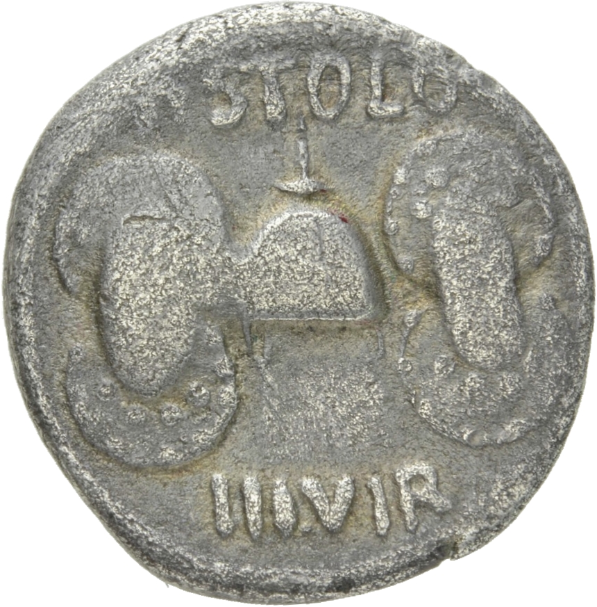 RIC I (second edition) Augustus 343 Augustus reverse — Apex between two oval shields